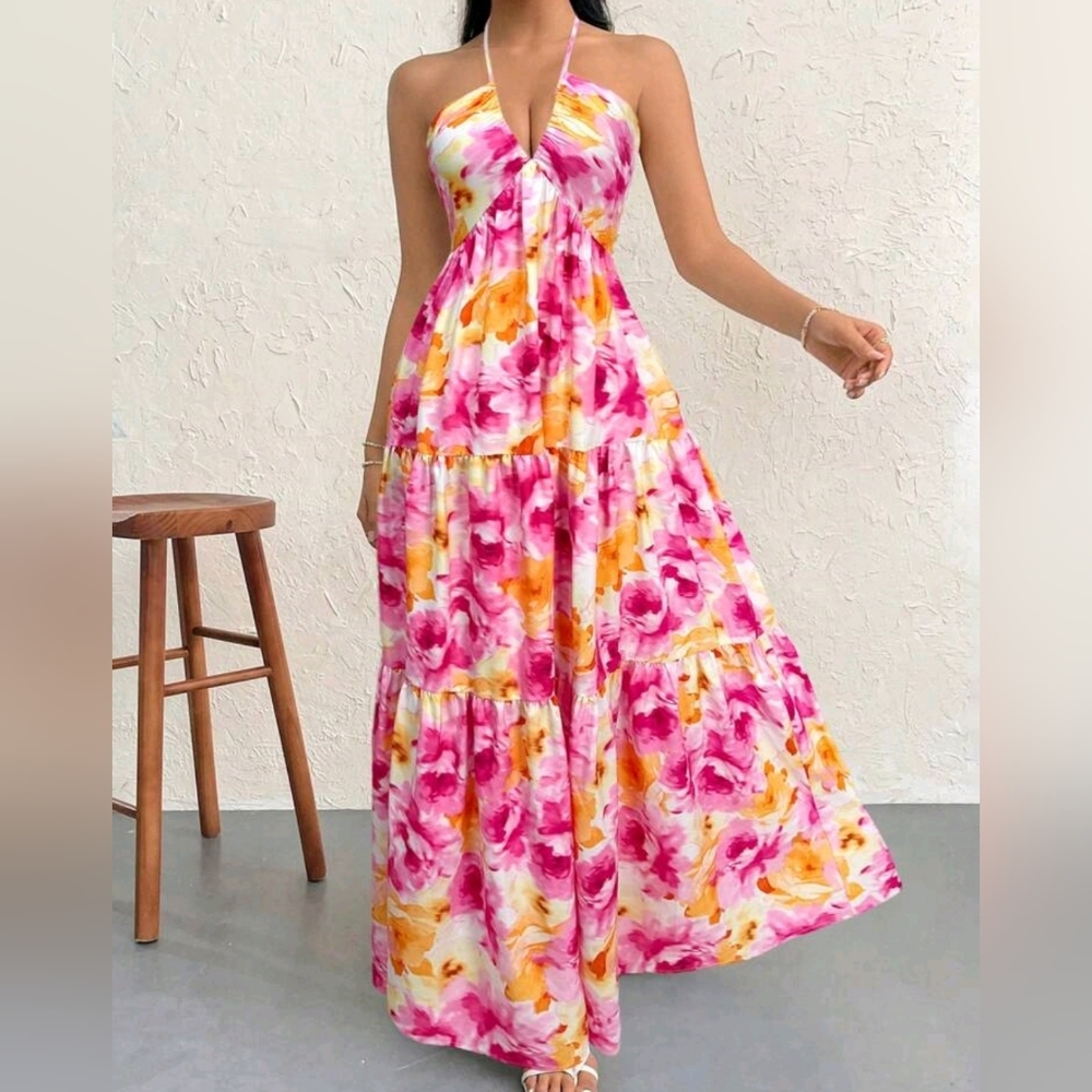 flared maxi dress